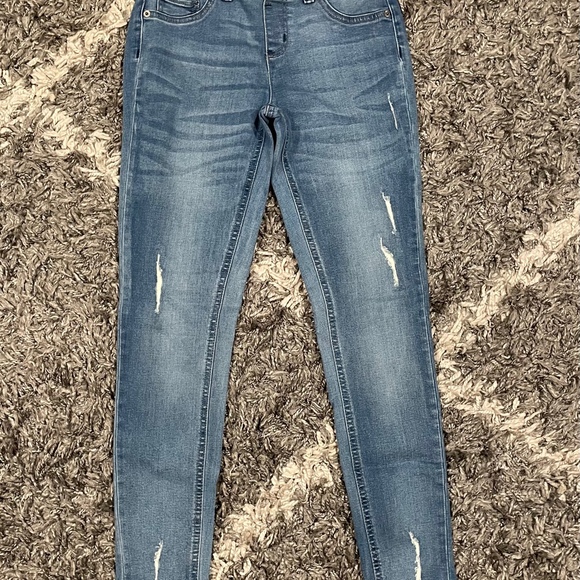 Girls Jean Denim Bundle Size 14-16 Stretch Adjustable Waist Distressed - Picture 6 of 11
